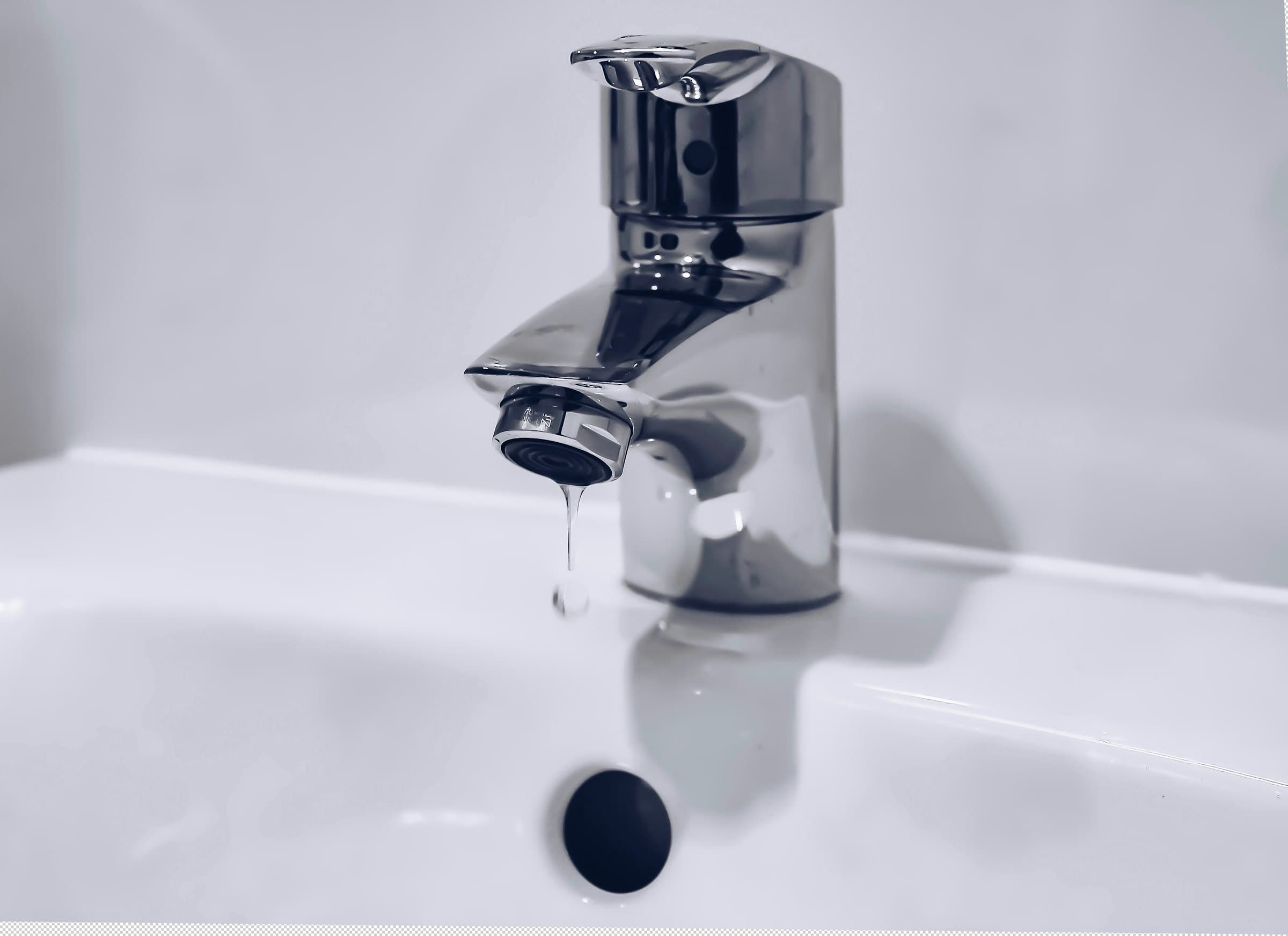 A brushed steel mixer tap